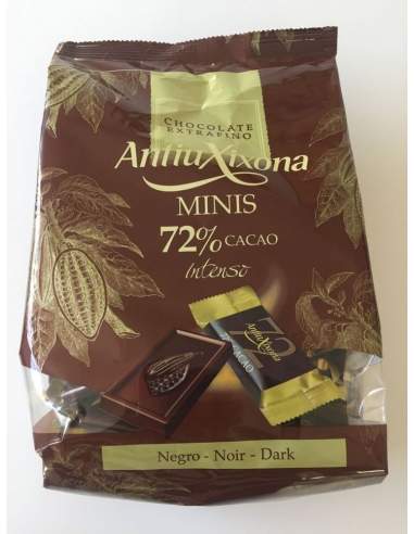 Mini chocolatinas de cacao 72% Antiu Xixona bolsa de 1 Kg.