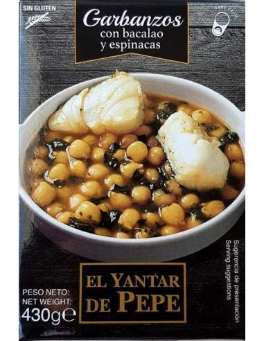 Yantar de Pepe chickpeas with cod and spinach Hands ready meals