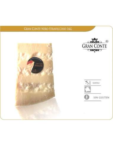Cuña de queso Italiano Gran Conte Nero 1000 g. 30 meses de curación