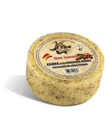 Goat cheese cured with black pepper with virgin olive oil 525 gr.