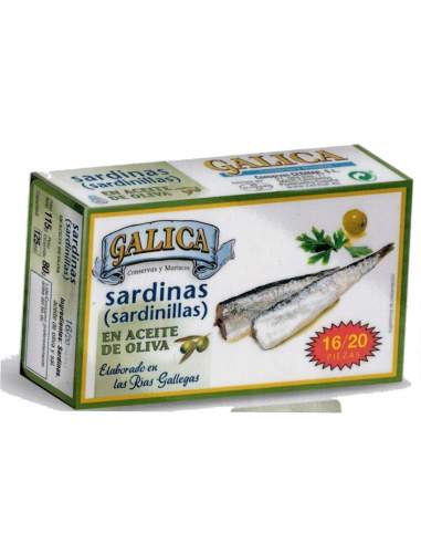 Pequenas sardinhas em azeite 16/20 peças Galica