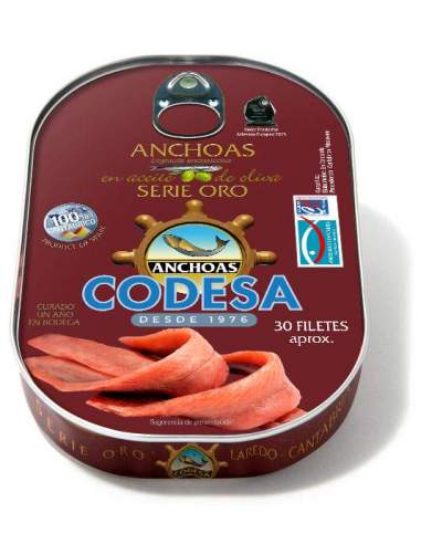 Filetes de anchovas Codesa série ouro 190 g.