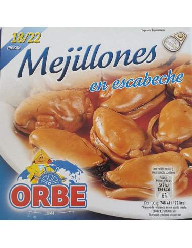 Orbe Pickled mussels 18/22 pieces RO-120