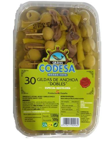Double Gildas de Codesa aux anchois série or 30 unités
