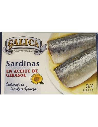 Galica Sardines in sunflower oil 3/4 pieces RR-125