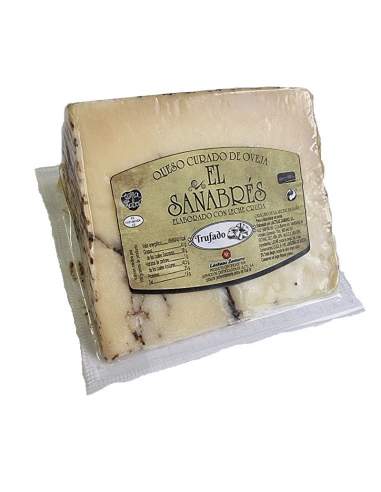 Sanabres Truffled pecorino cheese wedge of approximately 300 g