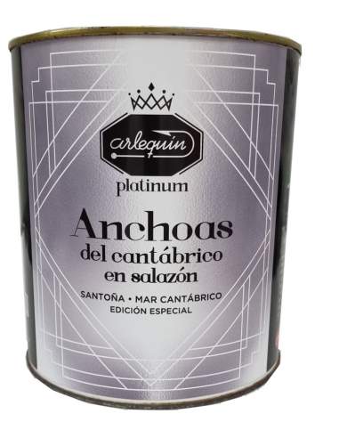 Arlequin platinum series salted spring anchovy 10 kg tin.