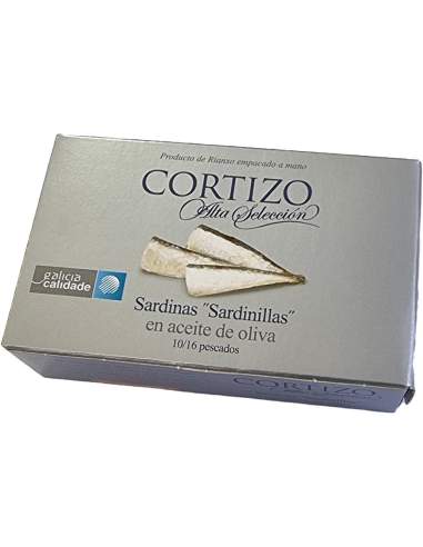 Sardinillas de Rianxo en aceite de oliva Alta Selección Cortizo RR-120